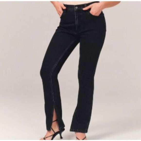Abercrombie & Fitch Curve Love The Skinny High Rise Jeans Black 28/6 Extra Long - Picture 1 of 8